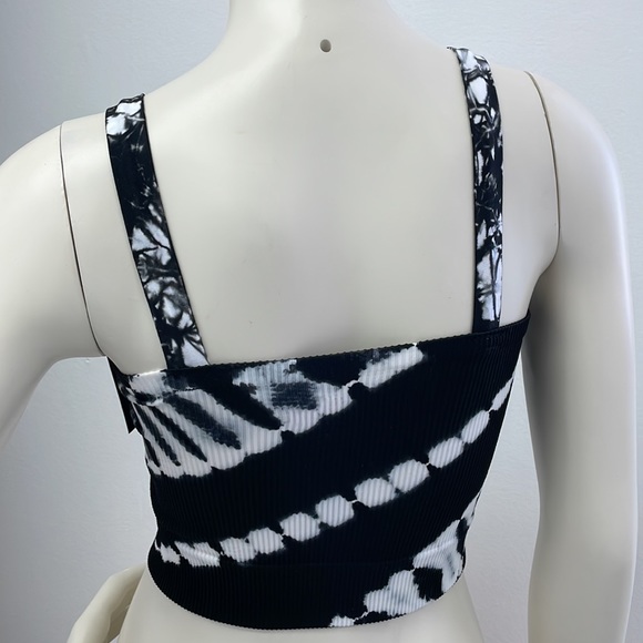 NWT • Black/White Tie Dye Tube Top with Straps - Picture 6 of 11